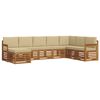 vidaXL Soffgrupper 8 pcs Naturlig och Beige Massivt Akaciatr&auml;