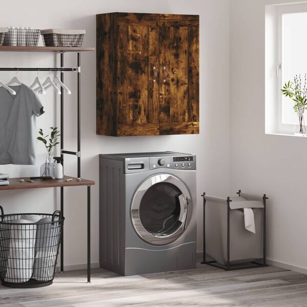 vidaXL V&auml;ggsk&aring;p r&ouml;kf&auml;rgad ek 69,5x34x90 cm konstruerat tr&auml;