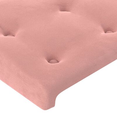 vidaXL Sänggavel LED rosa 80x5x118/128 cm sammet