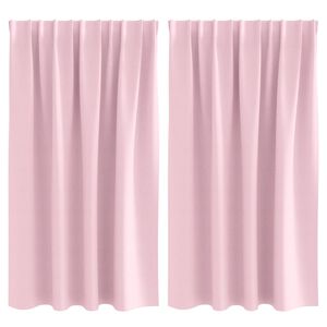 vidaXL M&ouml;rkl&auml;ggningsgardiner med Ringar 2 pcs Babyrosa 140 x 140 cm