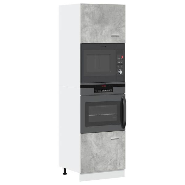 vidaXL Köksskåp för mikrovågsugn “Lyon” betonggrå 60x57x207cm