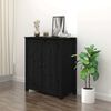 vidaXL Sk&auml;nk svart 70x35x80 cm massiv furu