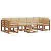 vidaXL Utomhussoffset med kudde 8 pcs Naturlig och Beige
