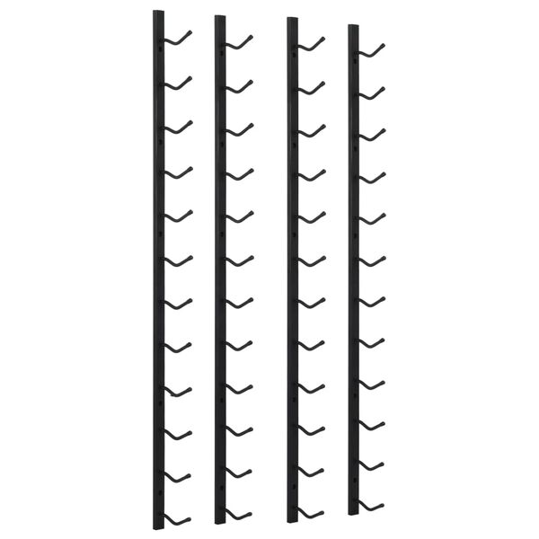 vidaXL Väggmonterat vinställ för 12 flaskor 2 st svart järn