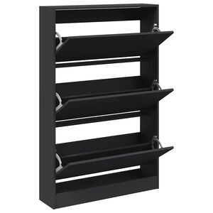 vidaXL Skohylla svart 80x21x125,5 cm konstruerat tr&auml;