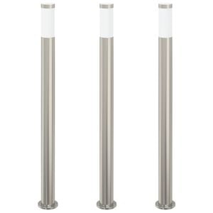 vidaXL Pollare 3 st 110 cm rostfritt st&aring;l IP44