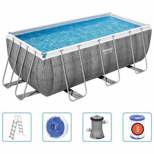 Bestway Pool Power Steel rektangul&auml;r 412x201x122 cm