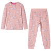 Pyjamas med l&aring;nga &auml;rmar f&ouml;r barn ljusrosa 116