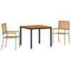 vidaXL Tr&auml;dg&aring;rdsm&ouml;belset 3 st Beige och brun konstrotting