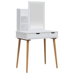 vidaXL Skrivbordsset FAUSKE 3 st Vit 76 x 50 x 143 cm