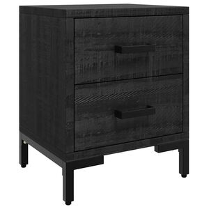 vidaXL S&auml;ngbord svart 36x30x45 cm massivt massiv furu