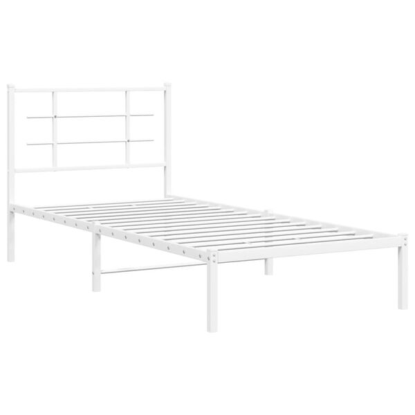 vidaXL S&auml;ngram med huvudgavel metall vit 90x190 cm