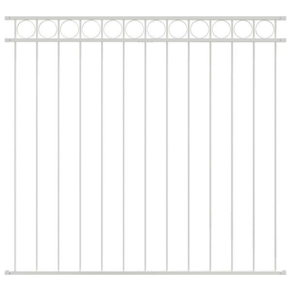 vidaXL Staketdel Vit 170 x 150 cm St&aring;l