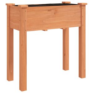 vidaXL Odlingsl&aring;da med foder brun 71x37x76 cm massivt grantr&auml;