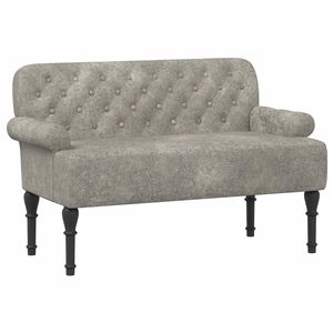 vidaXL Loveseat med knapprapport Ljusgr&aring; 120 x 65 x 78 cm