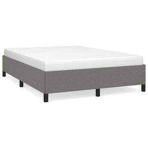 vidaXL S&auml;ngram utan madrass m&ouml;rkgr&aring; 140x200 cm tyg