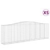 vidaXL Gabioner b&aring;gformade 5 st 400x50x120/140 cm galvaniserat j&auml;rn