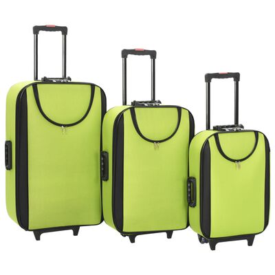 vidaXL Mjuka resväskor 3 st grön oxfordtyg