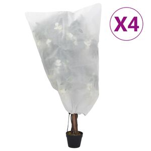 vidaXL Fiberdukar med dragsko 4 st 70 g/m&sup2; 0,8x0,8 m