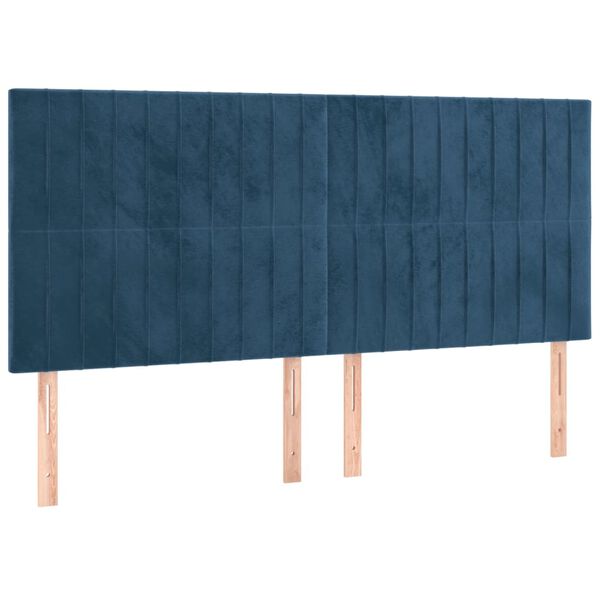 vidaXL S&auml;nggavel LED m&ouml;rkbl&aring; 200x5x118/128 cm sammet