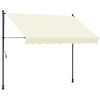 vidaXL Markis inf&auml;llbar gr&auml;ddvit 300x150 cm tyg och st&aring;l