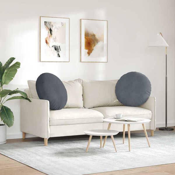 vidaXL Sittkuddar 2 pcs Mörkgrå Ø 40 x 13 cm Sammet