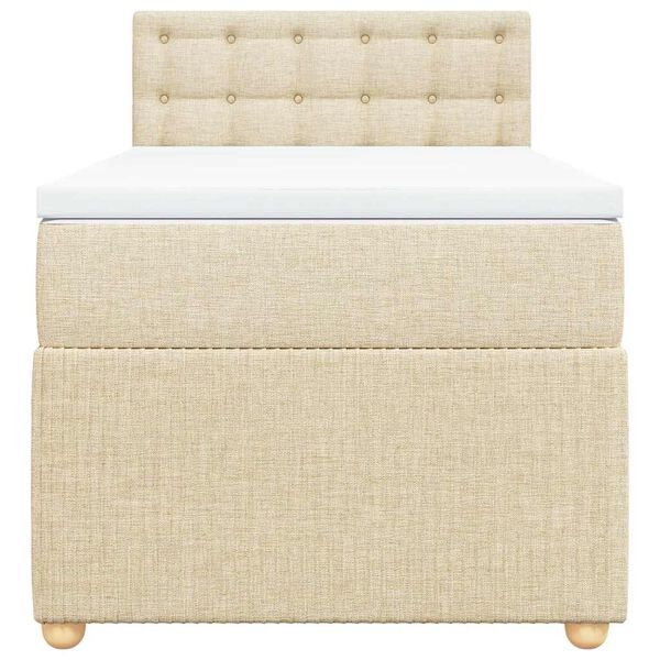 vidaXL Rams&auml;ng med madrass gr&auml;ddvit 90x200 cm tyg