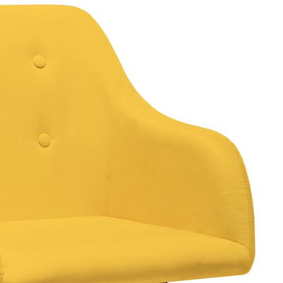 vidaXL Snurrbara matstolar 6 st gul tyg