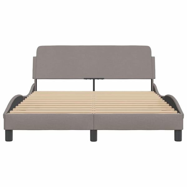 vidaXL Bed Frame "Dover" Taupe 140x200 cm Fabric