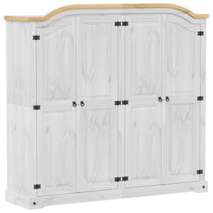 vidaXL Garderob Corona vit 194x52x186 cm massiv furu