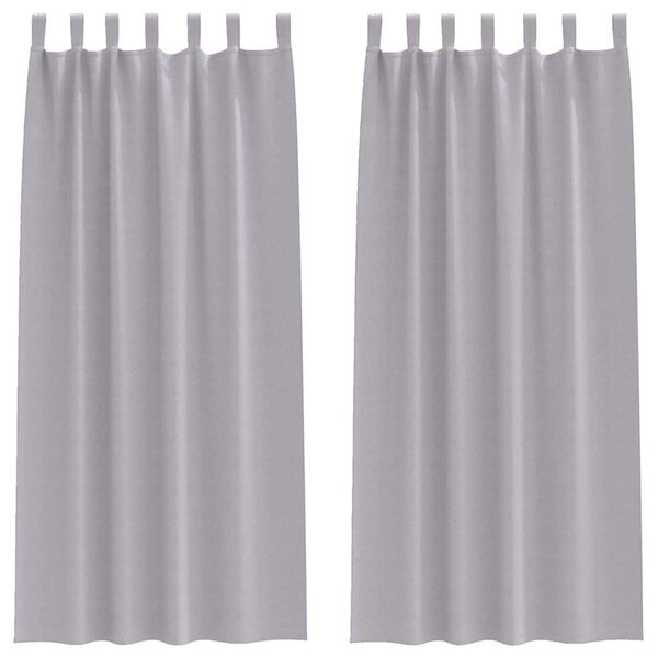 vidaXL M&ouml;rkl&auml;ggningsgardiner med Ringar 2 pcs Metallgr&aring; 245 x 140 cm