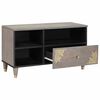 vidaXL TV-skåp med låda med hylla Grå 80 x 33 x 46 cm Massivt mangoträ