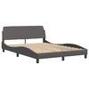 vidaXL Bed Frame without Mattress "Hvar" Grey 140x190 cm Faux Leather
