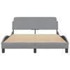 vidaXL Bed Frame "Dover" Light Grey 140x190 cm Fabric