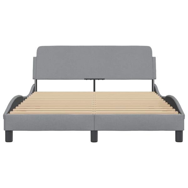 vidaXL Bed Frame "Dover" Light Grey 140x190 cm Fabric