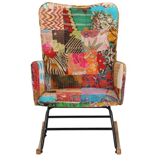 vidaXL Gungstol flerf&auml;rgad lappm&ouml;nster kanvas