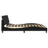 vidaXL Bed Frame with LED without Mattress "Hanko" Black 200x200 cm Velvet