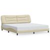 vidaXL Bed Frame with LED without Mattress "Hvar" Cream 200x200 cm Fabric