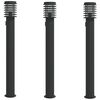 vidaXL Utomhusgolvlampor med eluttag 3 st svart 110 cm rostfritt st&aring;l