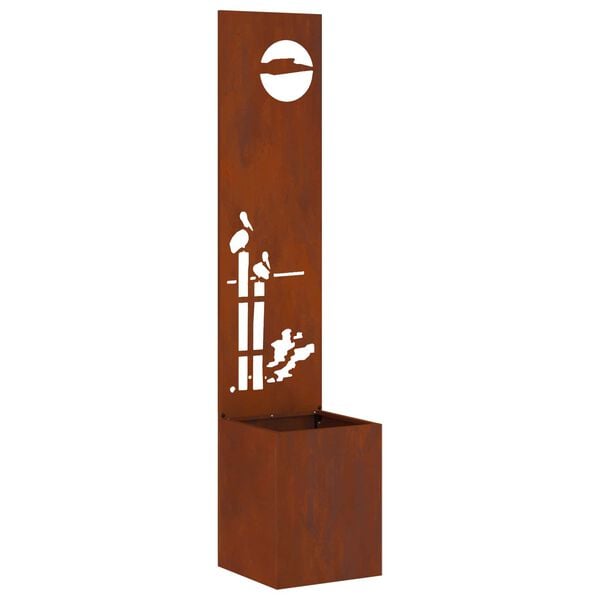 vidaXL Tr&auml;dg&aring;rds integritetssk&auml;rm Rostig 32 x 150 cm cortenst&aring;l