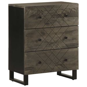 vidaXL Sk&auml;nk svart 60x33x75 cm massivt mangotr&auml;