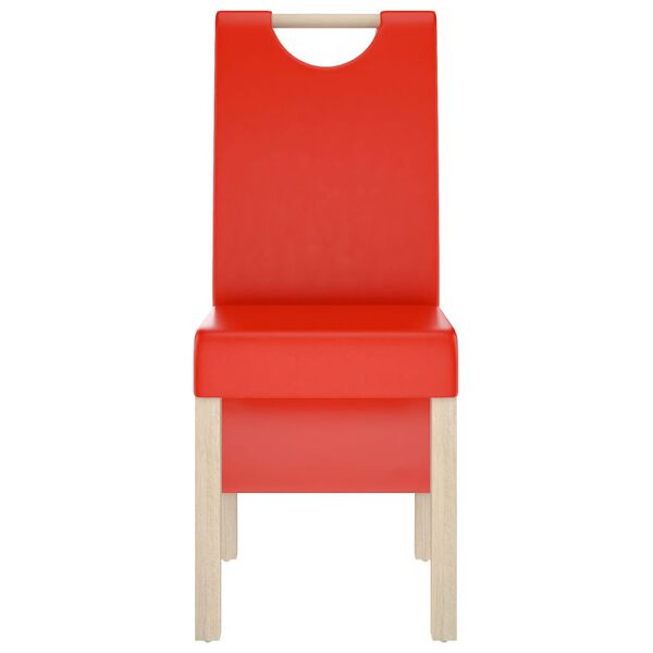 vidaXL Matstolar 2 st r&ouml;d konstl&auml;der