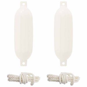 vidaXL B&aring;t fendrar 2 st &Oslash; 16 x 58 cm Vit PVC