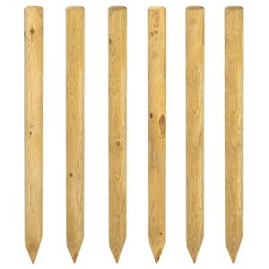 vidaXL Staketstolpar 6 st Gr&ouml;n 150 cm Massiv furu
