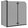 vidaXL Duschavsk&auml;rmning Svart 120 x 68 x 130 cm ESG-glas och aluminium