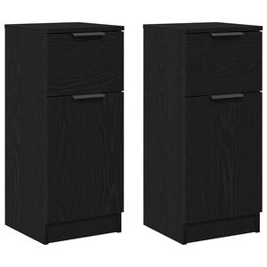 vidaXL Sideboard 2 pcs Svart Ek 30 x 30 x 70 cm Konstruerat tr&auml;
