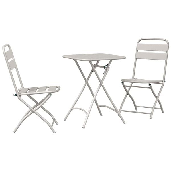 vidaXL Bistroset 3 pcs Beige Stål