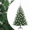 vidaXL Konstgjord julgran med julkulor 150 cm 150 LED-lampor Varmvit