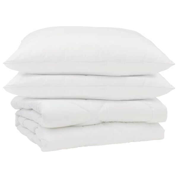 vidaXL Sommar Duvet med kudde 3 pcs Vit Mikrofiber