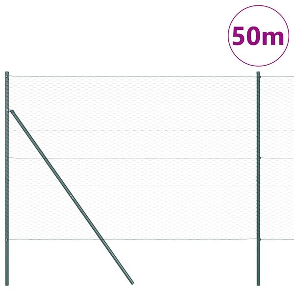 vidaXL St&auml;ngselstolpe Gr&aring; 50 x 1,5 m (36 mm maskor) St&aring;l och PVC